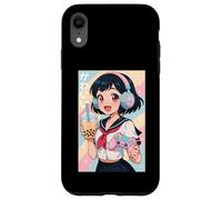 Anime Girl Gamer Gioco Giapponese Tutto il Giorno Waifu Giappone Boba Tea Custodia per iPhone XR