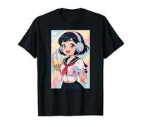 Anime Girl Gamer Gioco Giapponese Tutto il Giorno Waifu Giappone Boba Tea Maglietta