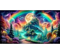 Anime-girl-with-roses-and-stained-glass Puzzle da 1000 pezzi Regali di compleanno per bambini grandi Giochi stimolanti e intellettuali 38x26cm/1000pcs