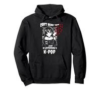 Anime Goth Girl Kawaii Non riesco a sentirti STO ascoltando KPOP Felpa con Cappuccio