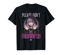 Anime Goth Girl with Purple Hair Please Don't Perceive Me Maglietta