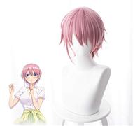 Anime Gotoubun No Hanayome Ichika Nakano Cosplay Wigs 30cm Pink Short Straight Synthetic Hair Halloween Cosplay Wig