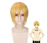 Anime gratis! Parrucca Hazuki Nagisa corta parrucca gialla costume cosplay resistente al calore capelli sintetici festa di Halloween parrucche da gioco di ruolo PL-218