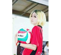 Anime Haikyuu !! Kenma Kozume Cosplay Parrucca corta gialla Costume Gioca Parrucche Costumi di Halloween Capelli + berretto parrucca