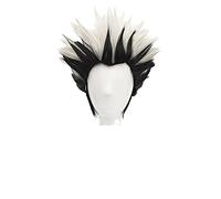 Anime Haikyuu!! Kotaru Bokuto Silver Mixed Black Short Fluffy Cosplay Wigs Heat Resistant Synthetic Hair Anime Wig + Wig Cap