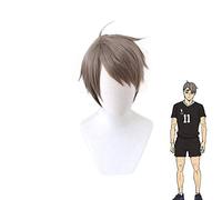 Anime Haikyuu !! Parrucca corta Miya Osamu Cosplay Costume Capelli sintetici resistenti al calore Parrucche Haikiyu Gioco di ruolo Parrucche