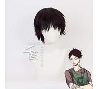 Anime Haikyuu !! Parrucca Fukurodani Akaashi Keiji Costume Cosplay Resistente al calore Capelli sintetici Uomo Donna Tutte le partite Parrucche corte nere