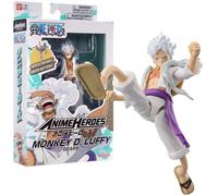 BANDAI - Anime Heroes - One Piece - Action figure 17 cm Monkey D. Rufy Gear 5 - Licenza ufficiale One Piece - Action figure snodata Luffy - Giocattolo per bambini dai 4 anni in su - 37054