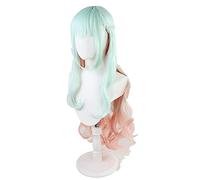 Anime High Rise Invasion Shinzaki Kuon Cosplay parrucca lunga riccia gradiente capelli verdi ragazza Tenkuu Shinpan resistente al calore + parrucca cappuccio