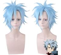 Anime ID: INVADED Sakaido Akihito Narihisago parrucca cosplay 30cm Sky Blue Capelli sintetici corti Halloween Sakaido parrucche cosplay INVADED parrucca Sakaido 294