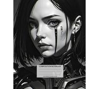 Anime-Inspired Composition Notebook: Monochrome Anime Girl Art. Minimalist Black & White Journal for Artists, Writers, and Students | 100 Pages