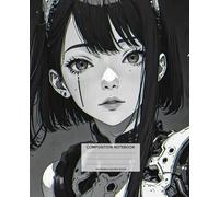 Anime-Inspired Composition Notebook: Monochrome Anime Girl Art. Minimalist Black & White Journal for Artists, Writers, and Students | 100 Pages