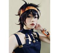 Anime JoJo's Bizarre Adventure Ghirga Narancia Short Purple Mixed Heat Resistant Hair Cosplay Costume Wigs + Wig Cap