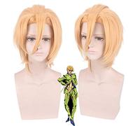 Anime JoJo's Bizarre Adventure Vento dorato Pannacotta Fugo Cosplay Parrucca bionda corta Parrucche di Halloween Cosplay Costume + Parrucca Cap PL-550