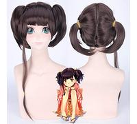 Anime KABANERI OF THE IRON FORTRESS Parrucca Mumei Cosplay per Halloween Party Capelli sintetici con doppie code di cavallo Parrucche Mumei marroni Taglia unica mumei PL-505