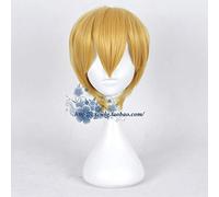 Anime Kaguya-sama: Love is War Shirogane Miyuki parrucca cosplay Mens parrucca capelli biondi gialli parrucca Costume di carnevale di Halloween