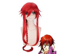 Anime Kamigami No Asobi Loki Laevatein Parrucche Cosplay Halloween Treccia Lunga Dritto Parrucca Sintetica Rossa Dei Capelli + Protezione Della Parrucca Pl-349