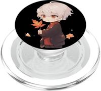 Anime Kawaii Chibi Boy Autunno Foglia d'acero Foglie Autun PopSockets PopGrip per MagSafe