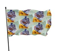 Anime, Kawaii e cane verde pallido e oro in Tophat design arazzo bandiera 0,9 x 1,5 m durevole resistente allo sbiadimento colori vivaci per uso interno esterno giardino casa