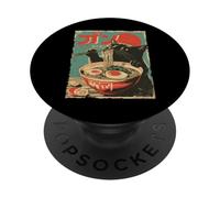 Anime Kawaii Gatto Mangiare Ramen Gatto Giapponese PopSockets PopGrip Adesivo