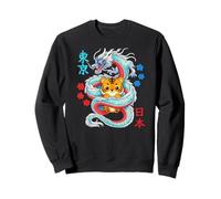 Anime Kawaii Tigre Protetta da Drago Giapponese Felpa