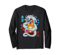 Anime Kawaii Tigre Protetta da Drago Giapponese Maglia a Manica