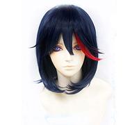 Anime Kill La Kill Matoi Ryuko Short Blue Con Capelli Rossi Resistenti Al Calore Parrucca Costume Cosplay + Berretto Parrucca