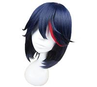 Anime KILL la KILL Matoi Ryuuko Cosplay Wig Short Blue Red Hair Heat Resistant Hair + Wig Cap Halloween Carnival Girls Women