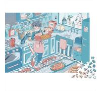 Anime Kitchen 1000 Piece Puzzle Riciclato Cooking Scene Anziani Puzzles Famiglia Tempo di Gioco Accessori Festa Gioco Accessori for Adultoi And Age 10 Up 52x38cm/1000pcs