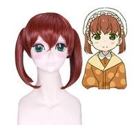 Anime Kobayashi-san Chi No Maid Dragon Capelli sintetici Saikawa Georgie Parrucca cosplay con doppie code di cavallo Parrucche da festa di Halloween Taglia unica PL-856