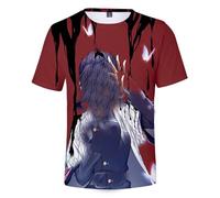 Anime Kochou Shinobu, camicia a maniche corte, per cosplay, costume unisex, rosso, M (petto 100 cm)