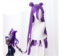 Anime LOL K/DA Kaisa Cosplay Wig 80cm Long Straight Heat Resistant Synthetic Hair Game Costume Party Wig Purple + Wig Cap