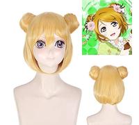 Anime LoveLive! Love Live Hanayo Koizumi Parrucca Cosplay Halloween Capelli sintetici gialli con panini per donna ragazza Love Live Hanayo parrucca 421
