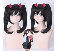 Anime LoveLive! Love Live Nico Yazawa Niko Short parrucca costume cosplay resistente al calore nero coda di cavallo PL-362