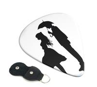 Anime Lovers Silhouette Confezione da 6 plettri per chitarra con supporto, plettri per chitarra personalizzati, antiscivolo, portatili, ukulele, basso, 0,96 mm, per amanti della chitarra acustica