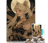 Anime-Mädchen, 1000-teiliges Puzzle für Jugendliche und Erwachsene, Familienspiel zum Stressabbau, schwierige Herausforderung, Künstlersammlung, bildende Kunst, 38x26cm