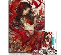 Anime-Mädchen-Puzzles für Erwachsene und Teenager, 1000 Teile, Familienspiel zum Stressabbau, schwierige Herausforderung, tolle Geschenke und Spielzeuge, 38x26cm