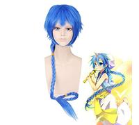 Anime Magi Aladdin Blu Parrucca lunga Cosplay Costume Uomo Donna Resistente al calore Capelli sintetici Festa di Halloween Parrucche con giochi di ruolo