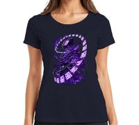 Anime Mago Viola Magia Carte Giappone Y2K Maglietta da donna, blu navy, XXL
