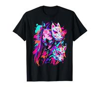 Anime Manga Cyberpunk Aesthetic Techwear Harajuku Kitsune Maglietta