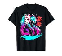Anime Manga Estetica Cyberpunk Techwear Harajuku Kitsune Maglietta