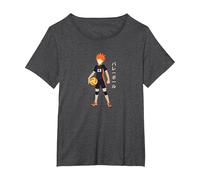 Anime Merch Giapponese Numero 13 Anime Pallavolo Maglietta, Donna Plus-Size, Grigio Scuro, 6X