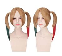 Anime Movie Suicide Squad Joker Harleen Quinzel Parrucca Cosplay Costume Doppia coda di cavallo Capelli lunghi sintetici per donne Parrucche da festa DM682