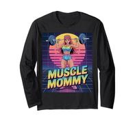 Anime Muscle Mommy Weightlifting Fitness Girl Aesthetic Maglia a Manica