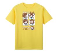 Anime My Deer Friend Nokotan Noko Shikanoko T-Shirt Girocollo Manica Corta Cotone Tee Uomo Donna Streetwear Top, Giallo, L