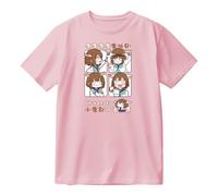 Anime My Deer Friend Nokotan Noko Shikanoko T-Shirt Girocollo Manica Corta Cotone Tee Uomo Donna Streetwear Top, rosa, M