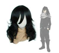Anime My Hero Academia Akademia Shouta Aizawa Eraser Parrucca Ondulata Nera Uomo Donna Resistente Al Calore Costume Cosplay Parrucca Cosplay