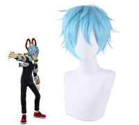 Anime My Hero Academia Boku no Hiro Akademia Shigaraki Tomura Parrucche Brevi Grigio Blu Misto Parrucca Riccia Riccia + Cappuccio parrucca PL-777