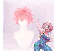 Anime My Hero Academia Parrucche Cosplay Ashido Mina Parrucca Cosplay Parrucca sintetica resistente al calore Capelli Festa Pinky Parrucca Cosplay