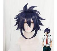 Anime My Hero Academia Tamaki Amajiki Parrucca Cosplay Boku No Hero Academia Cosplay Tamaki Amajiki 28Cm Parrucche Blu + Cappuccio Parrucca